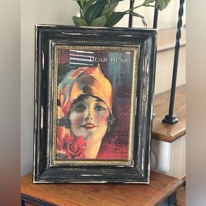LARGE 1920’s Sheet Music Picture. 17.5”Tx13W Black Frame | Pin-Up Girl | Flapper
